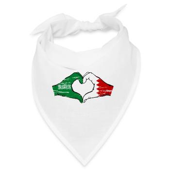 Saudi Arabien Bahrain Flagge Hände Herzform used - Bandana - Weiß - Vorne