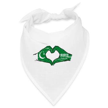 Pakistan Saudi Arabien Flagge Hände Herzform used - Bandana - Weiß - Vorne