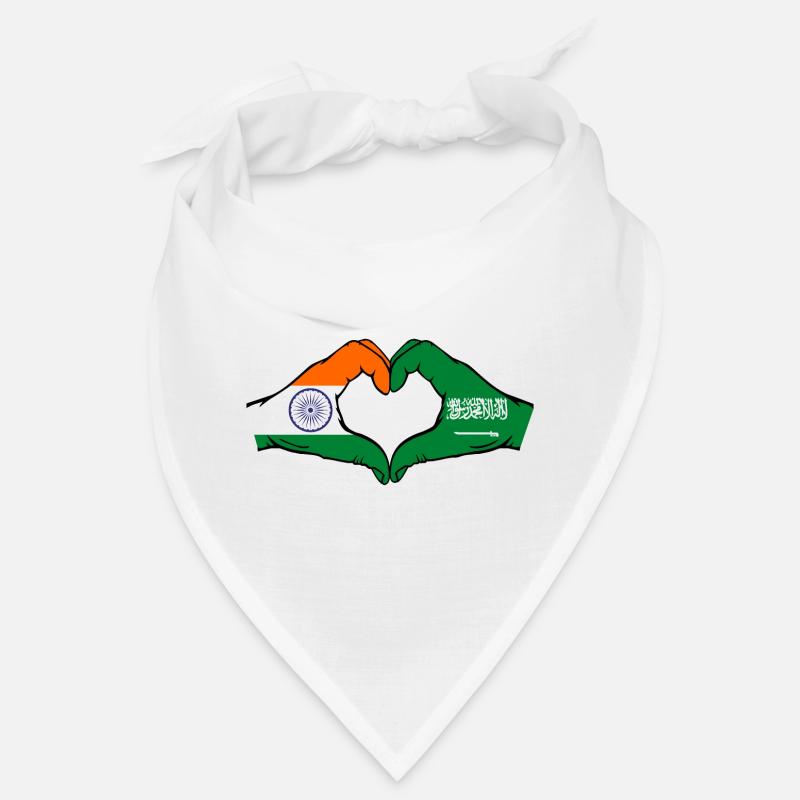 Inde Arabie Saoudite Drapeau Mains Coeur Forme Bandana