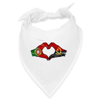 Portugal Angola Flagge Hände Herzform used - Bandana - Weiß - Vorne