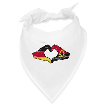 Deutschland Angola Flagge Hände Herzform used - Bandana - Weiß - Vorne