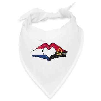 Holland Angola Flagge Hände Herzform used - Bandana - Weiß - Vorne