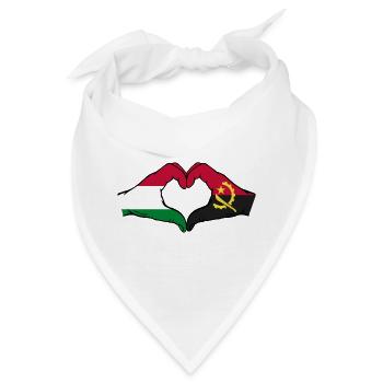 Ungarn Angola Flagge Hände Herzform - Bandana - Weiß - Vorne