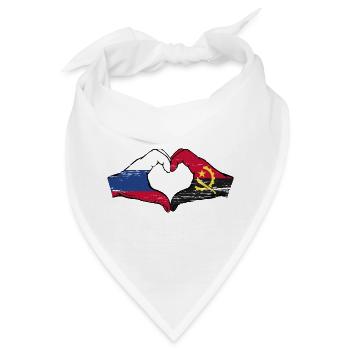 Russland Angola Flagge Hände Herzform used - Bandana - Weiß - Vorne