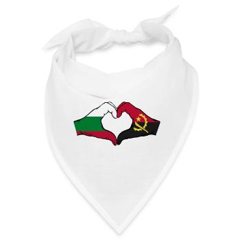 Bulgarien Angola Flagge Hände Herzform - Bandana - Weiß - Vorne