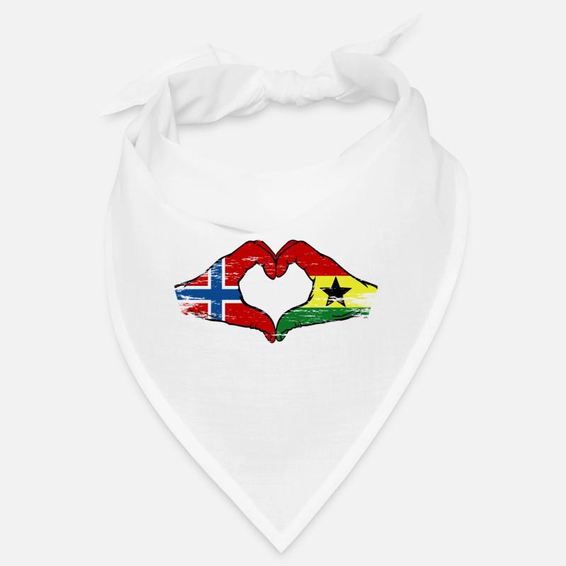 Norvège Ghana drapeau mains forme de coeur utilisé Bandana