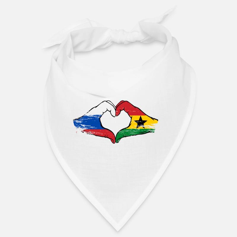 Russie Ghana drapeau mains forme de coeur utilisé Bandana