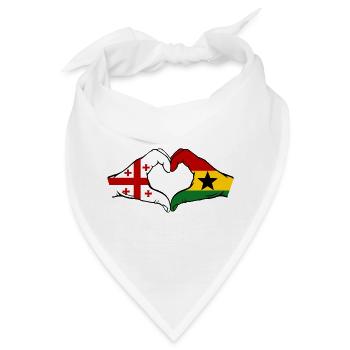 Georgien Ghana Flagge Hände Herzform - Bandana - Weiß - Vorne