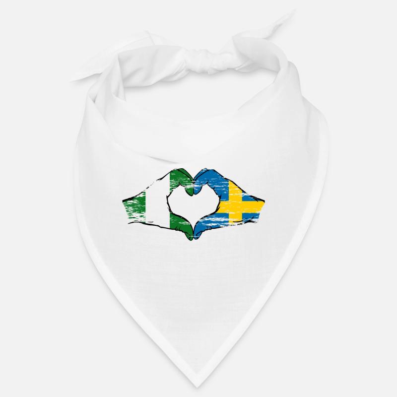Nigeria Suède drapeau mains forme de coeur utilisé Bandana
