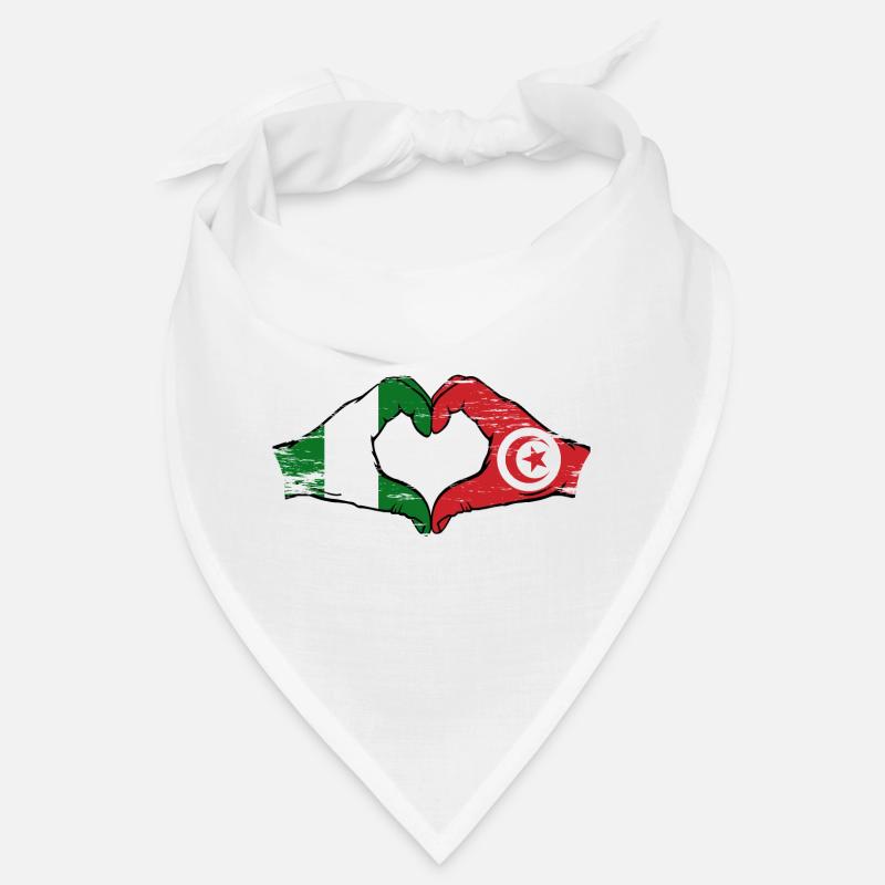 Nigeria Tunisie drapeau mains forme de coeur utilisé Bandana