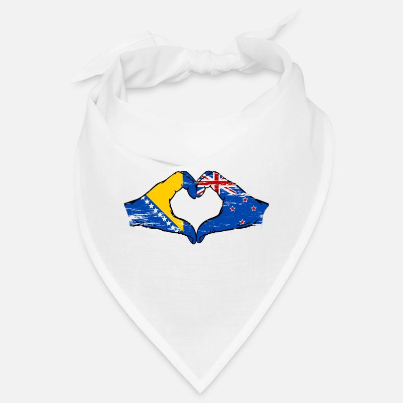 Bosnie Nouvelle-Zélande drapeau mains forme de coeur utilisé Bandana