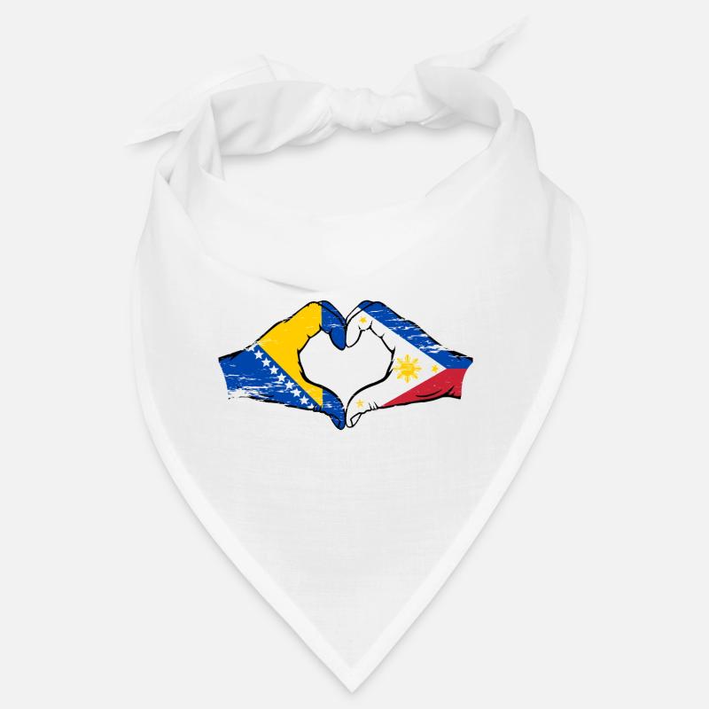 Bosnie Philippines drapeau mains forme de coeur utilisé Bandana