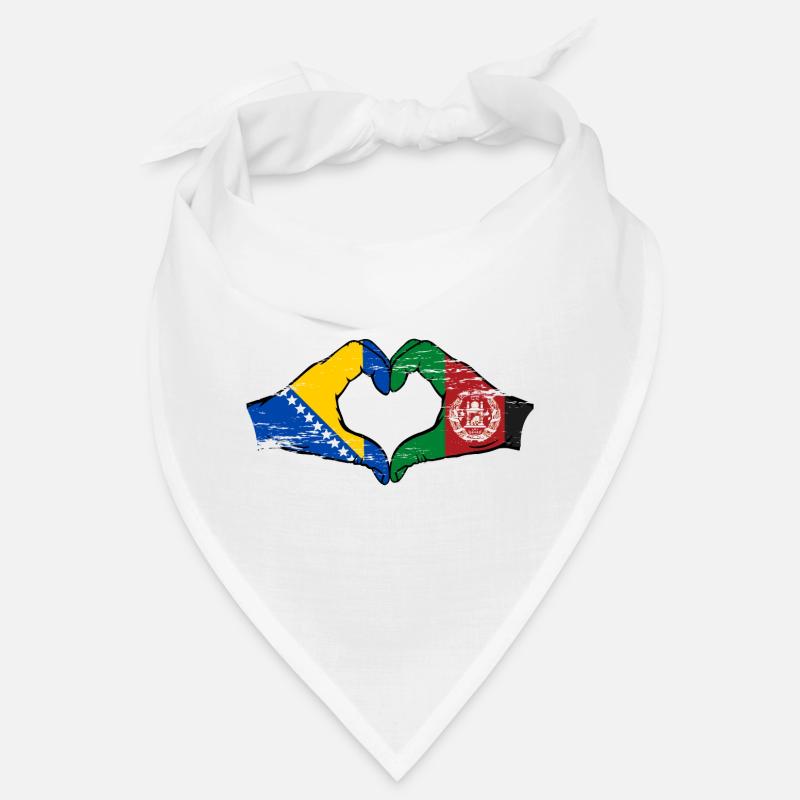 Bosnie Afghanistan drapeau mains forme de coeur utilisé Bandana