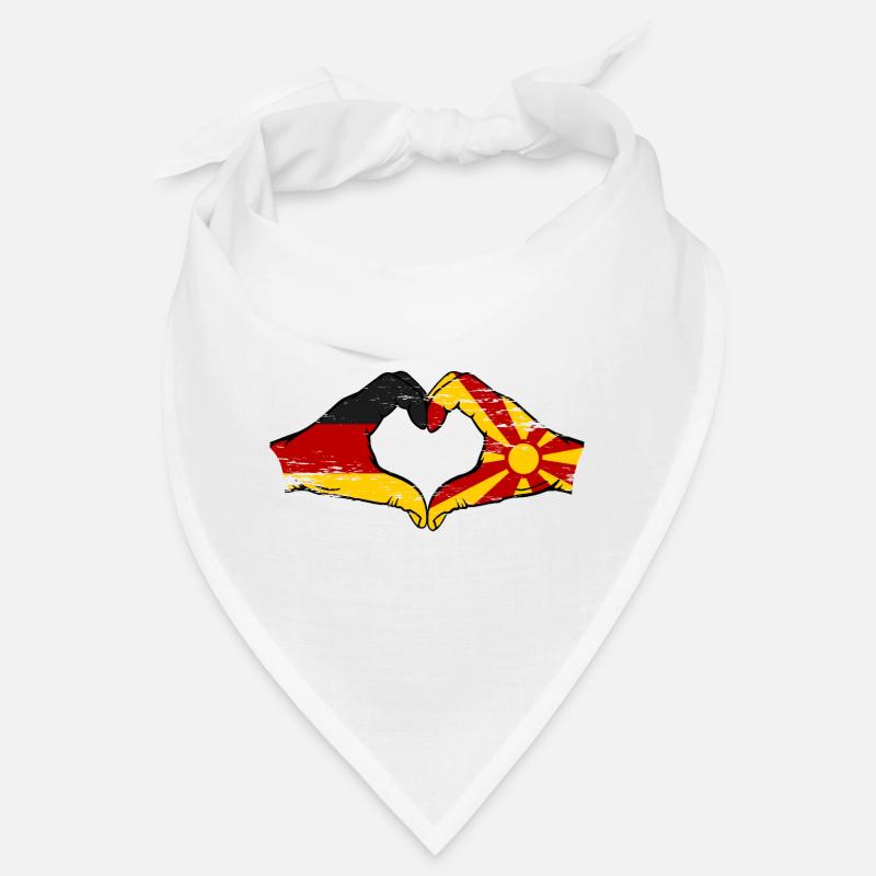 Germany Macedonia Flag Hands Heart Shape Used Bandana