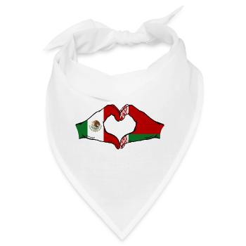 Mexiko Belarus Flagge Hände Herzform - Bandana - Weiß - Vorne