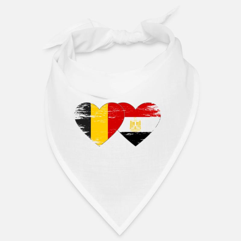 Belgique Egypte Drapeau Mains Coeur Forme Utilisé Bandana