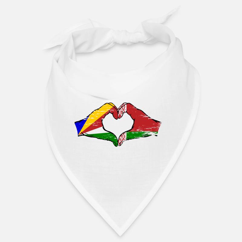 Seychelles Biélorussie drapeau mains forme de coeur utilisé Bandana