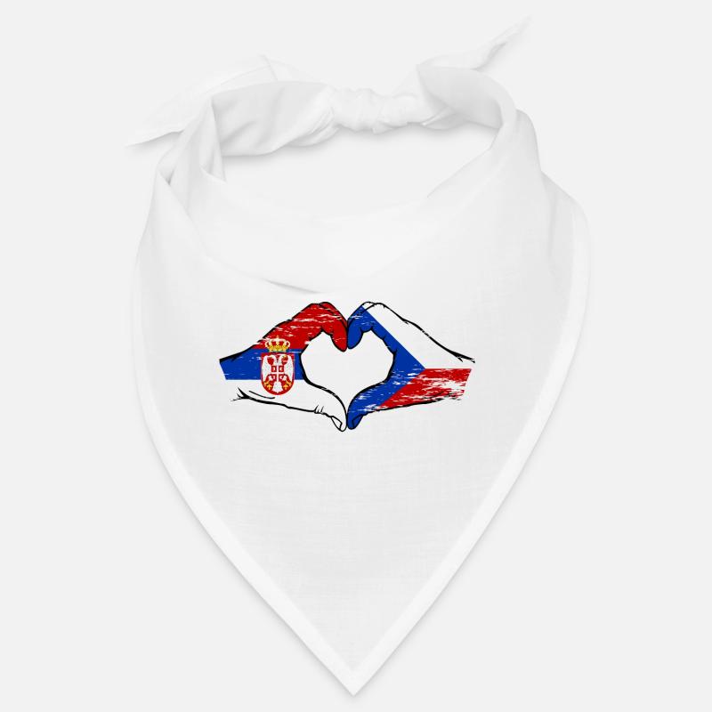 Serbie République tchèque drapeau mains forme de coeur utilisé Bandana