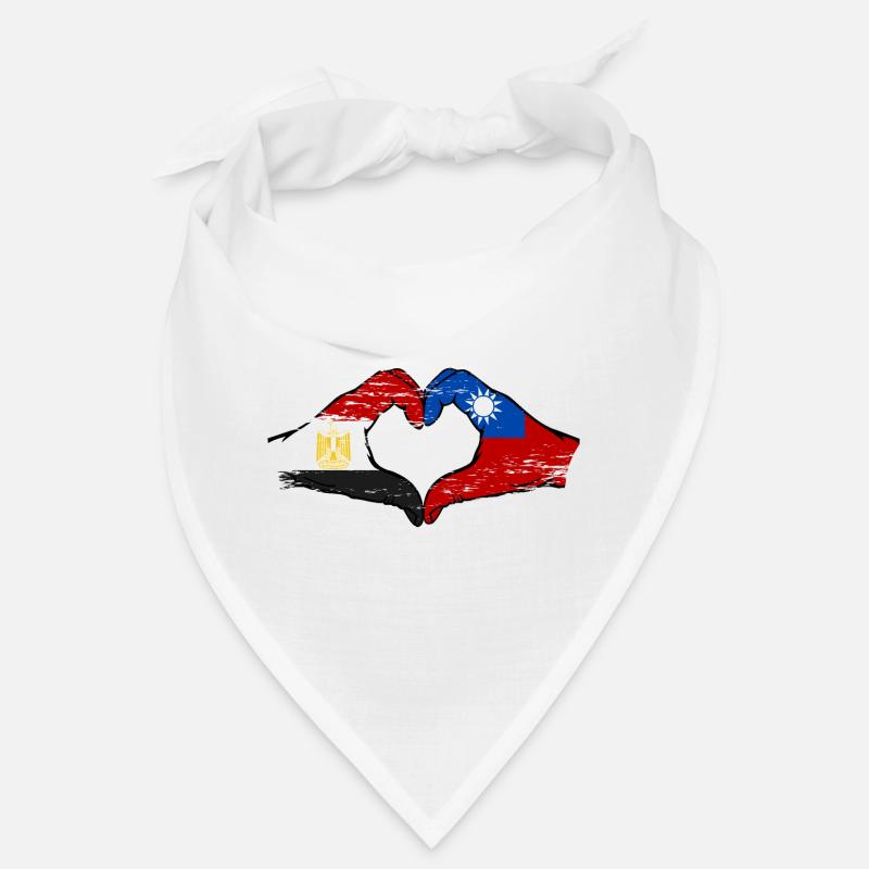 Égypte Taïwan drapeau mains forme de coeur utilisé Bandana