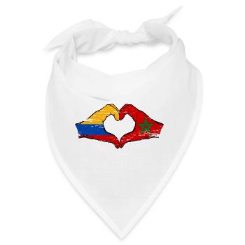 Kolumbien Marokko Flagge Hände Herzform used - Bandana - Weiß - Vorne