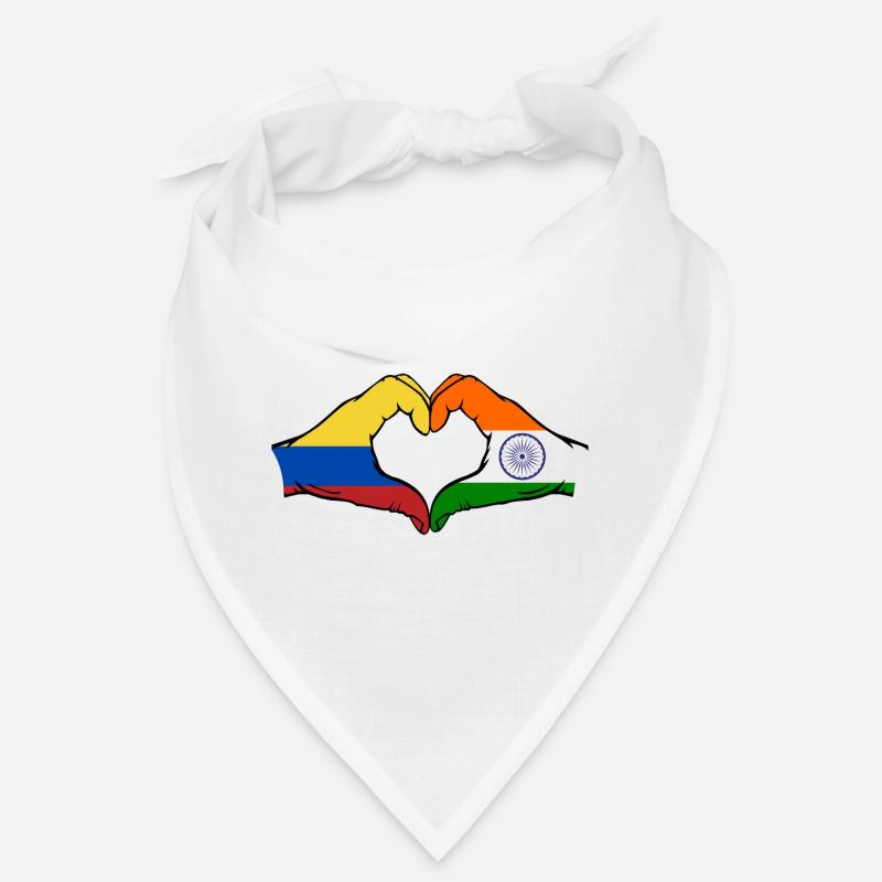 Colombie Inde Drapeau Mains Coeur Forme Bandana