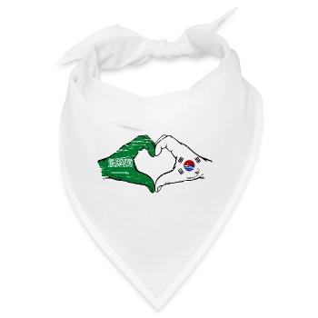 Saudi Arabien Südkorea Flagge Hände Herzform used - Bandana - Weiß - Vorne