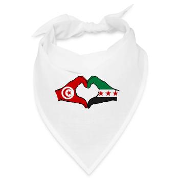 Tunesien Syrien Flagge Hände Herzform - Bandana - Weiß - Vorne
