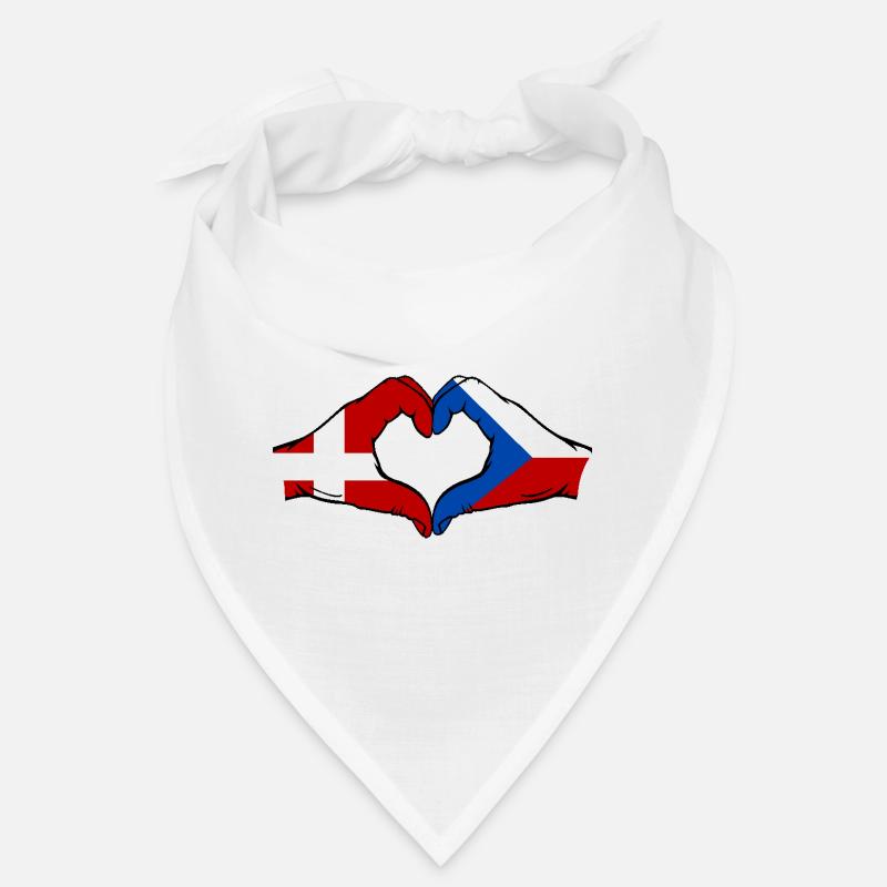 Danemark République tchèque drapeau mains coeur Bandana