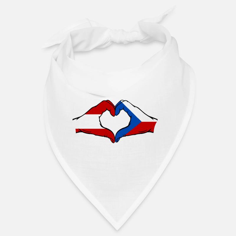Austria Czech Republic Flag Hands Heart Shape Bandana