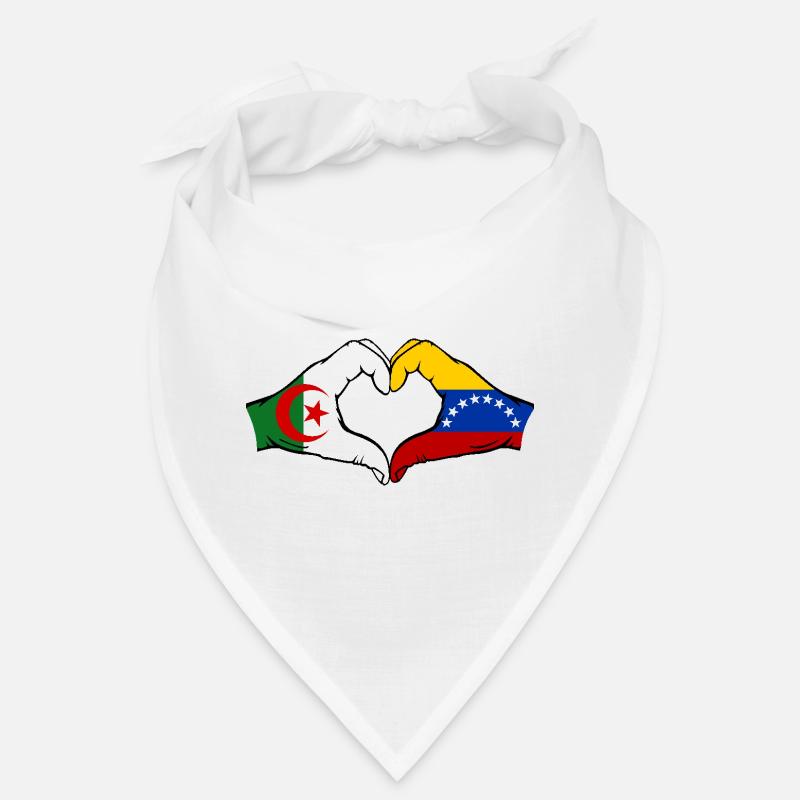 Algérie Venezuela Drapeau Mains Coeur Forme Bandana