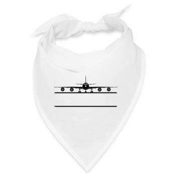 Flugzeug Namensschild - Bandana - Weiß - Vorne