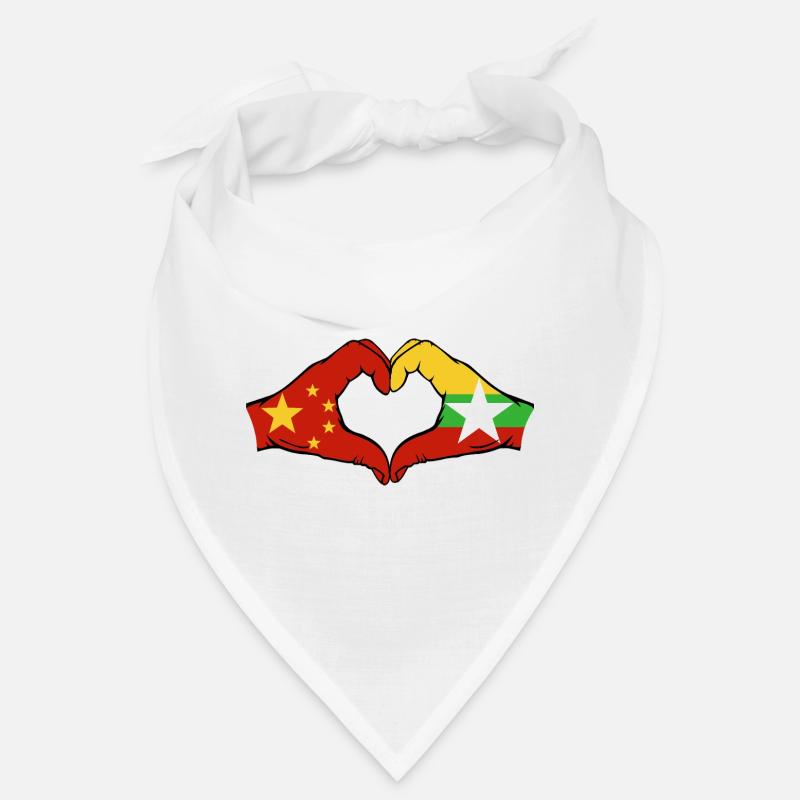 Chine Myanmar drapeau mains forme coeur Bandana