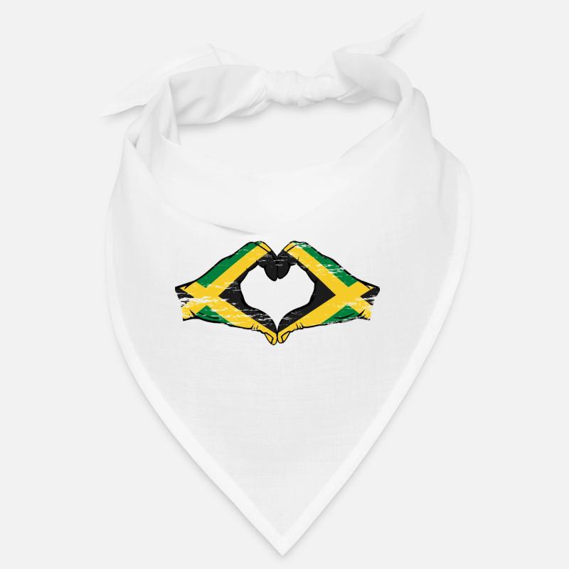 Drapeau de la Jamaïque mains forme de coeur utilisé Bandana