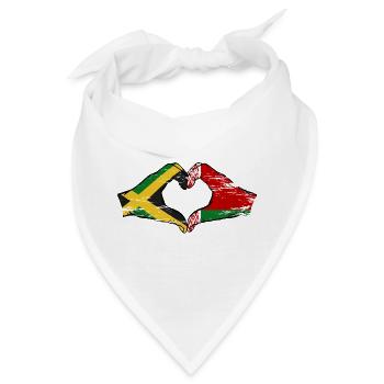 Jamaika Belarus Hände Herzform used - Bandana - Weiß - Vorne