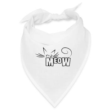 Miau! - Eleganter Katzenumriss - Bandana - Weiß - Vorne