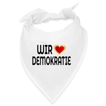 WIR LIEBEN DEMOKRATIE - Bandana - Weiß - Vorne