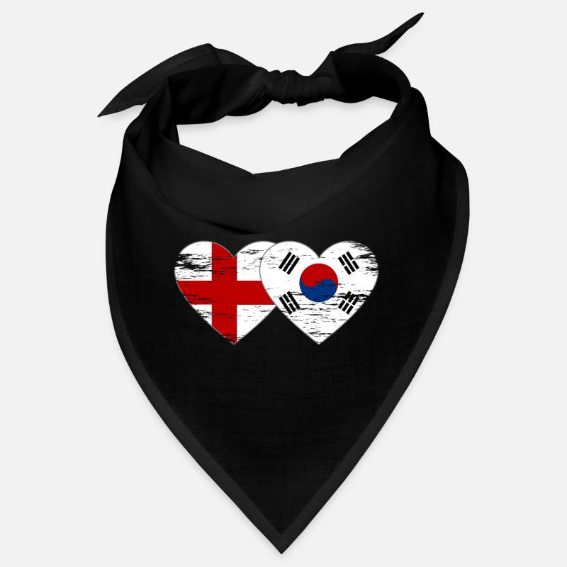 Angleterre Corée du Sud drapeau coeur utilisé Bandana