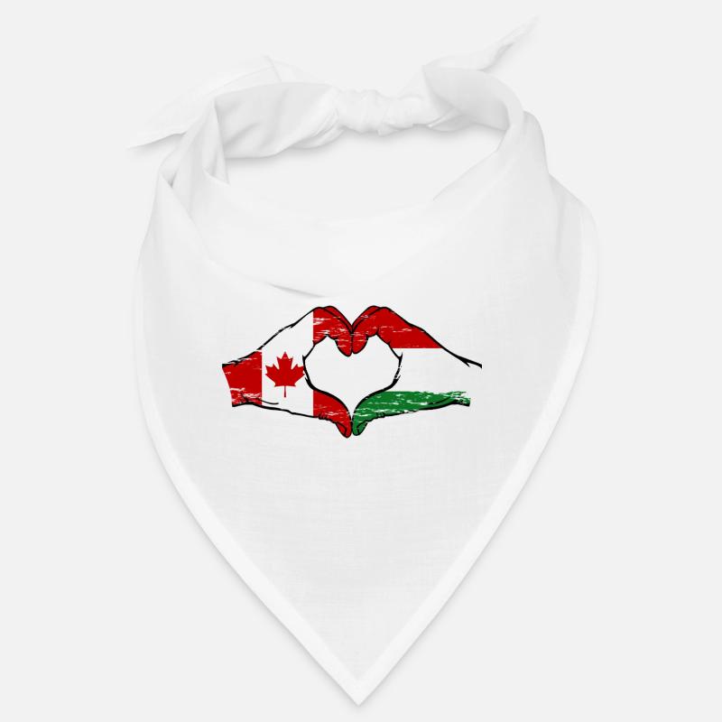 Canada Hongrie Drapeau Mains Coeur Forme Utilisé Bandana