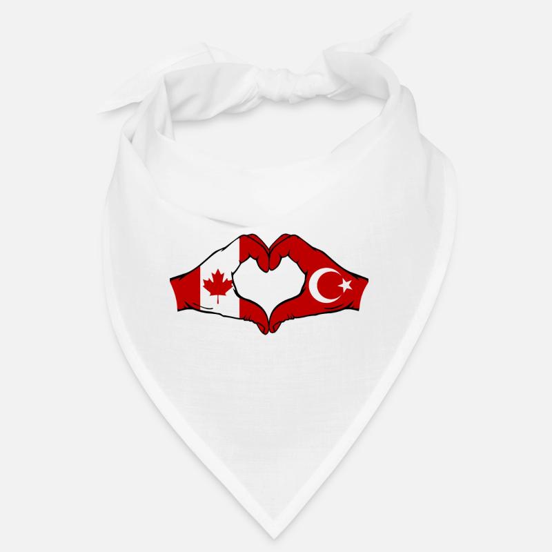 Canada Turquie Drapeau Mains Coeur Forme Bandana