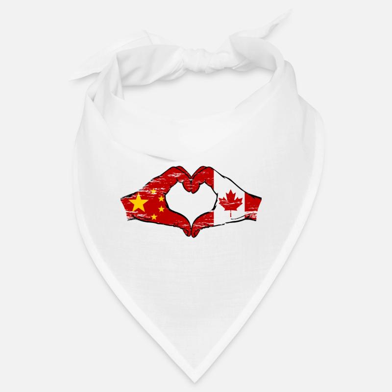 Chine Canada drapeau mains forme de coeur utilisé Bandana