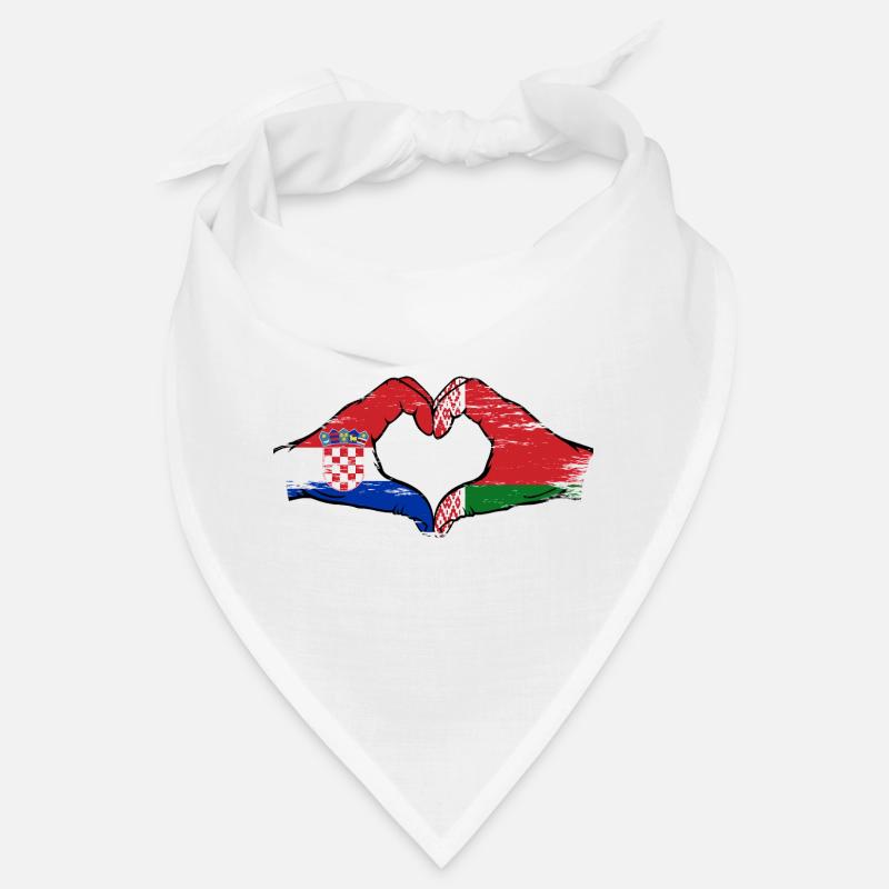 Croatie Biélorussie drapeau mains forme de coeur utilisé Bandana