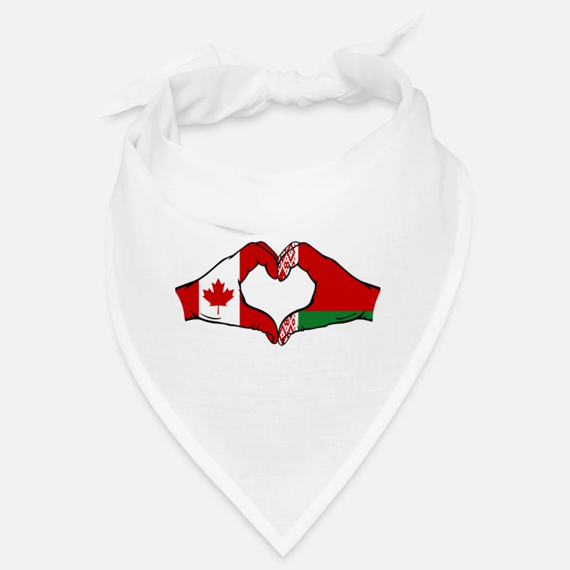 Canada Biélorussie drapeau mains forme coeur Bandana
