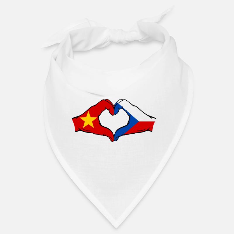 Vietnam République tchèque drapeau mains forme coeur Bandana