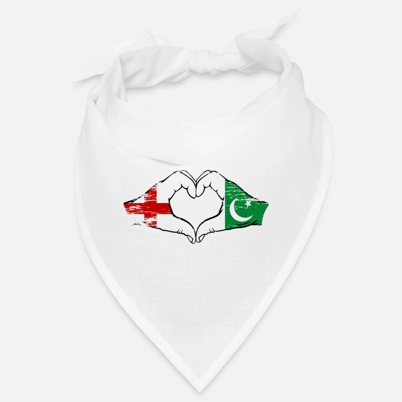 Angleterre Pakistan drapeau mains forme de coeur utilisé Bandana