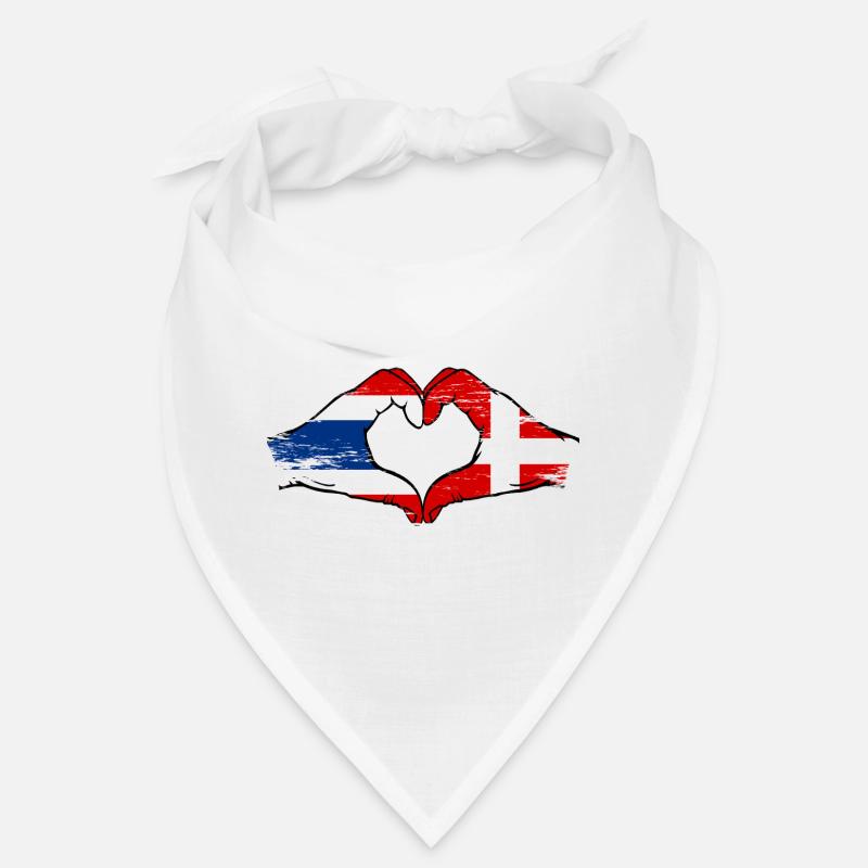 Thaïlande Danemark drapeau mains forme coeur utilisé Bandana