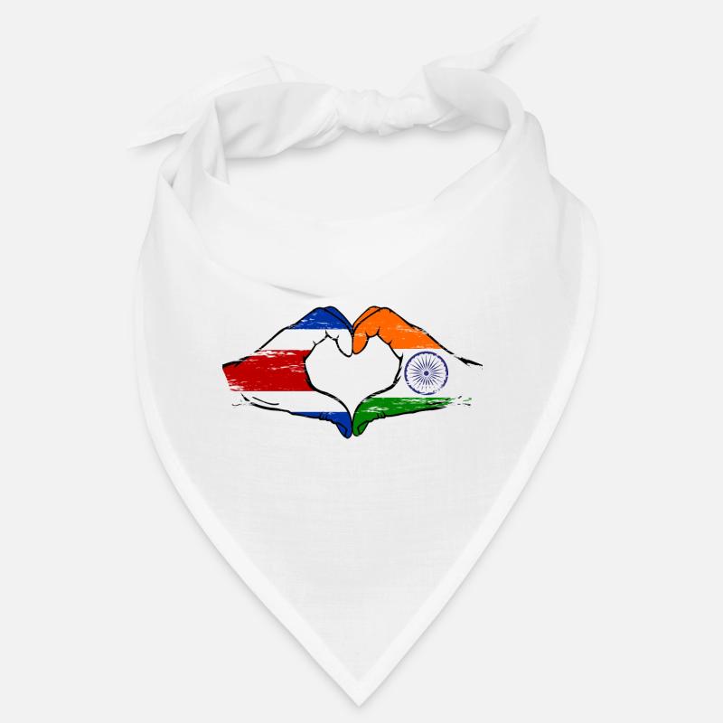 Costa Rica Inde Drapeau Mains Coeur Forme Utilisé Bandana