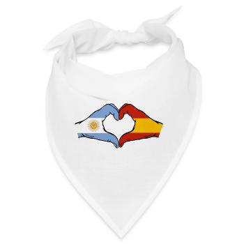 Argentinien Spanien Flagge Hände Herzform - Bandana - Weiß - Vorne