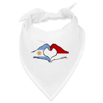 Argentinien Monaco Flagge Hände Herzform - Bandana - Weiß - Vorne