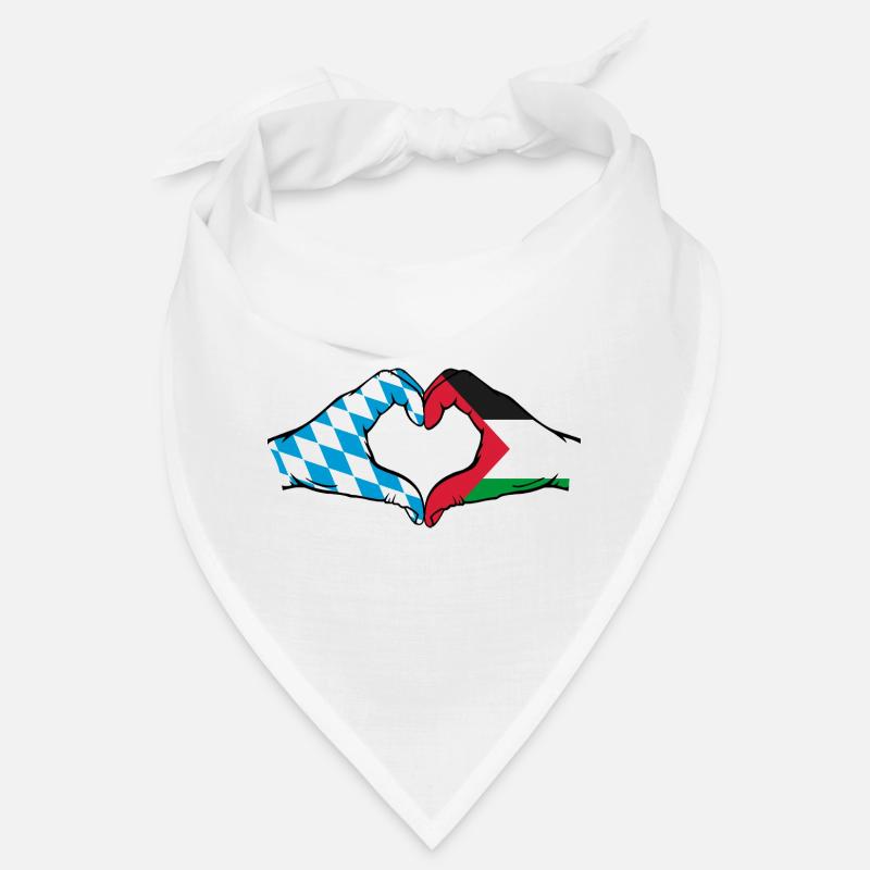 Bavière, Palestine, Drapeau, Aiguilles, Forme de coeur Bandana