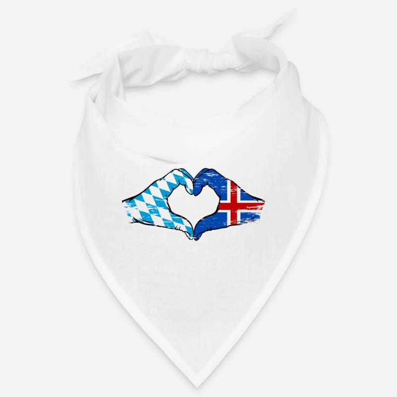 Bavière, Islande, drapeau, aiguilles, forme de coeur utilisé Bandana
